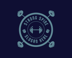 Fitness Weightlifting Badge logo design