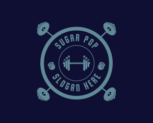 Fitness Weightlifting Badge logo design