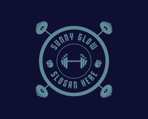 Fitness Weightlifting Badge logo design