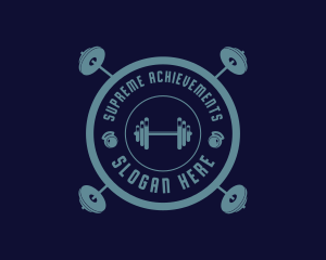 Fitness Weightlifting Badge logo design