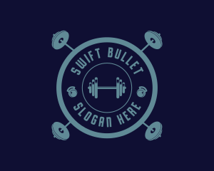 Fitness Weightlifting Badge logo design