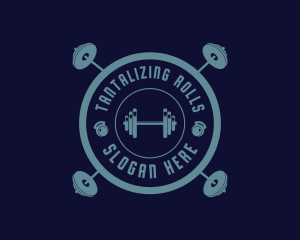 Fitness Weightlifting Badge logo design