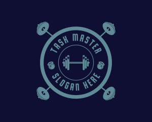 Fitness Weightlifting Badge logo design