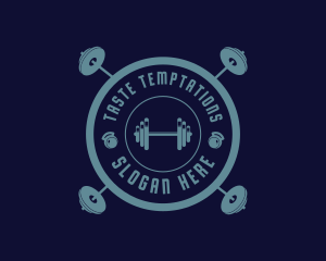 Fitness Weightlifting Badge logo design