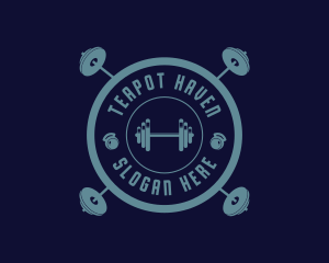 Fitness Weightlifting Badge logo design