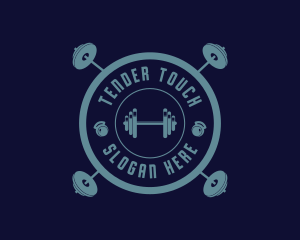 Fitness Weightlifting Badge logo design