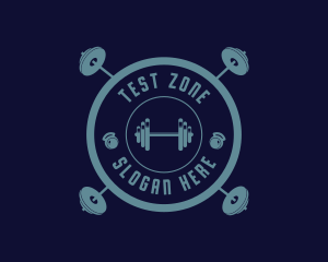 Fitness Weightlifting Badge logo design