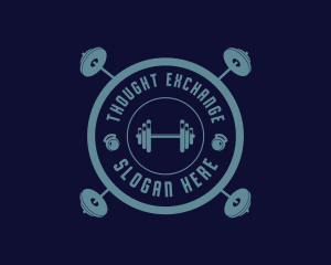 Fitness Weightlifting Badge logo design