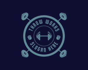 Fitness Weightlifting Badge logo design