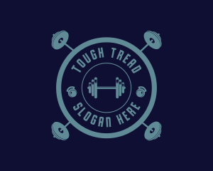 Fitness Weightlifting Badge logo design