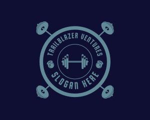 Fitness Weightlifting Badge logo design