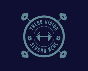 Fitness Weightlifting Badge logo design