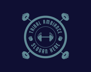 Fitness Weightlifting Badge logo design