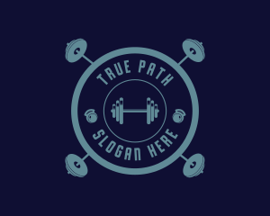 Fitness Weightlifting Badge logo design