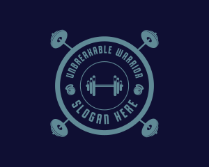 Fitness Weightlifting Badge logo design