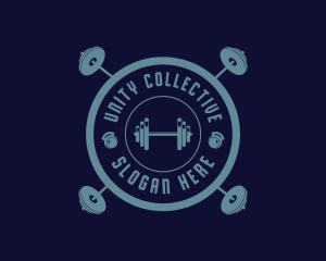 Fitness Weightlifting Badge logo design