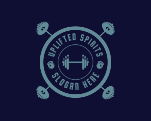 Fitness Weightlifting Badge logo design