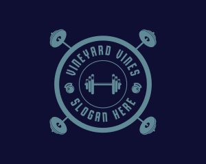 Fitness Weightlifting Badge logo design