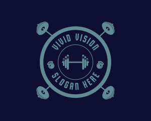 Fitness Weightlifting Badge logo design