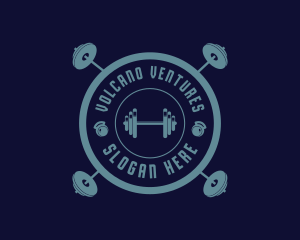 Fitness Weightlifting Badge logo design