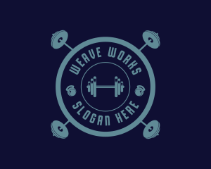 Fitness Weightlifting Badge logo design