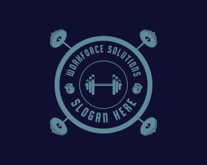 Fitness Weightlifting Badge logo design