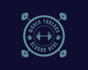 Fitness Weightlifting Badge logo design