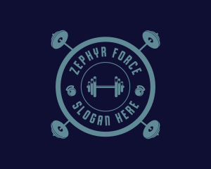 Fitness Weightlifting Badge logo design