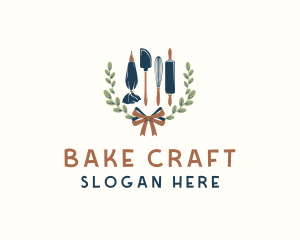 Baking Tools Wreath logo design