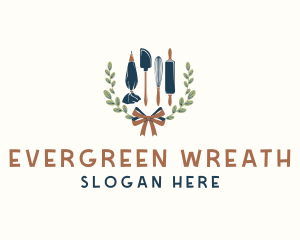 Baking Tools Wreath logo design