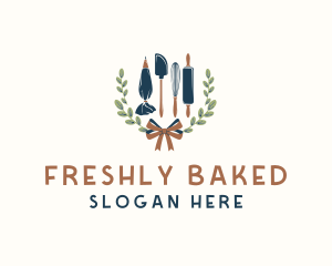 Baking Tools Wreath logo design