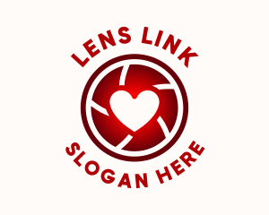 Camera Lens Heart logo design