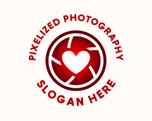 Camera Lens Heart logo design