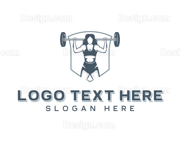 Female Weightlifter Training Logo