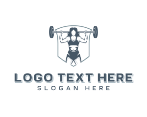 Weightlifting - Female Weightlifter Training logo design