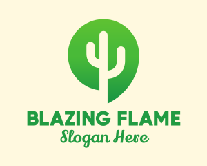 Green Cactus Plant logo design