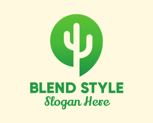 Green Cactus Plant logo design