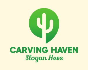 Green Cactus Plant logo design