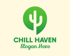 Green Cactus Plant logo design