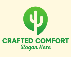 Green Cactus Plant logo design