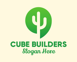 Green Cactus Plant logo design