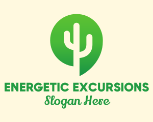 Green Cactus Plant logo design