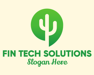 Green Cactus Plant logo design