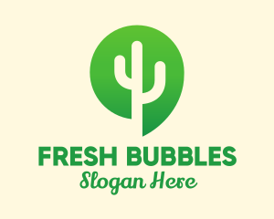 Green Cactus Plant logo design