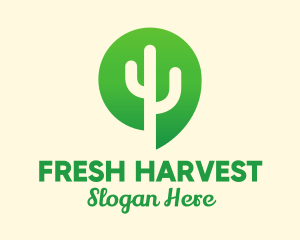 Green Cactus Plant logo design