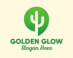 Green Cactus Plant logo design