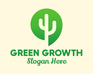 Green Cactus Plant logo design