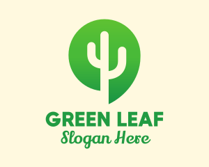 Green Cactus Plant logo