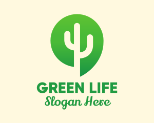 Green Cactus Plant logo design