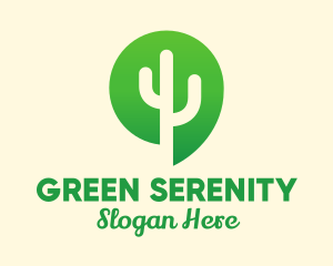 Green Cactus Plant logo design